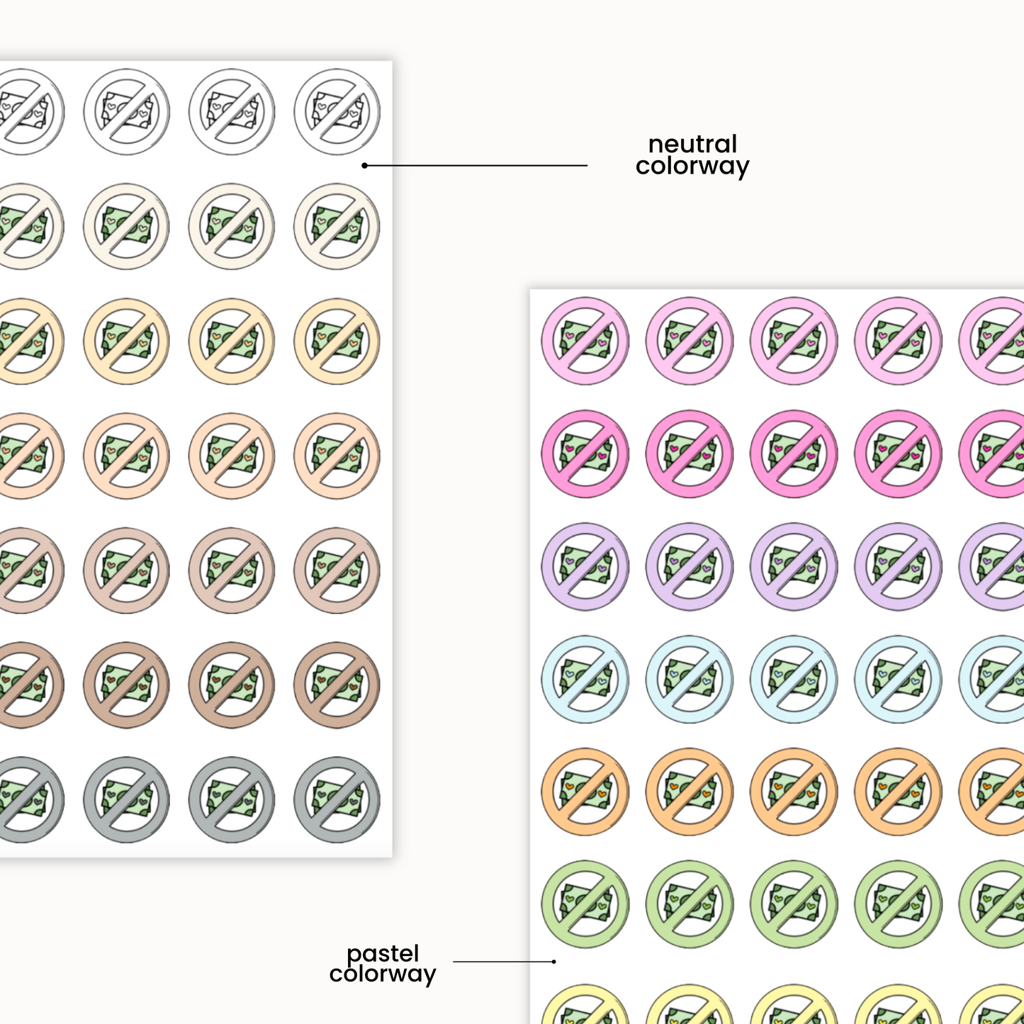 No Spend Sticker Sheet